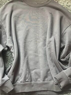 ALO Yoga Accolade Crewneck Sweater in Mushroom | Size Large
